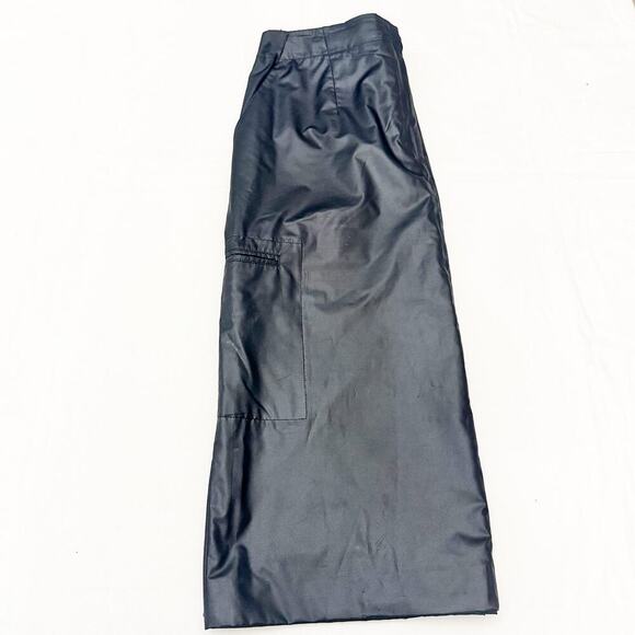 Hirsch Black/Charcoal Polyester Faux Leather Textured Skirt Size 14 - Picture 5 of 5
